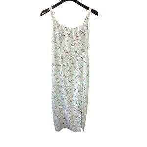 Abercrombie & Fitch Floral Sleeveless Midi Dress SP Small Petite Front Slit New